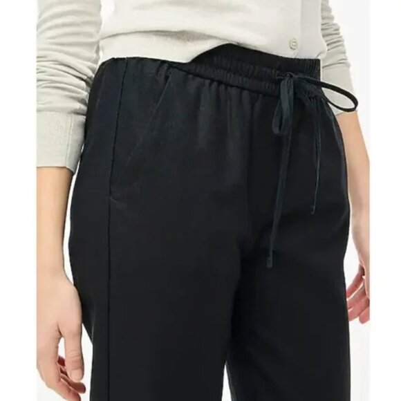 NWT J. Crew Linen Cotton Drawstring Pants Black Size 0 - Picture 3 of 9